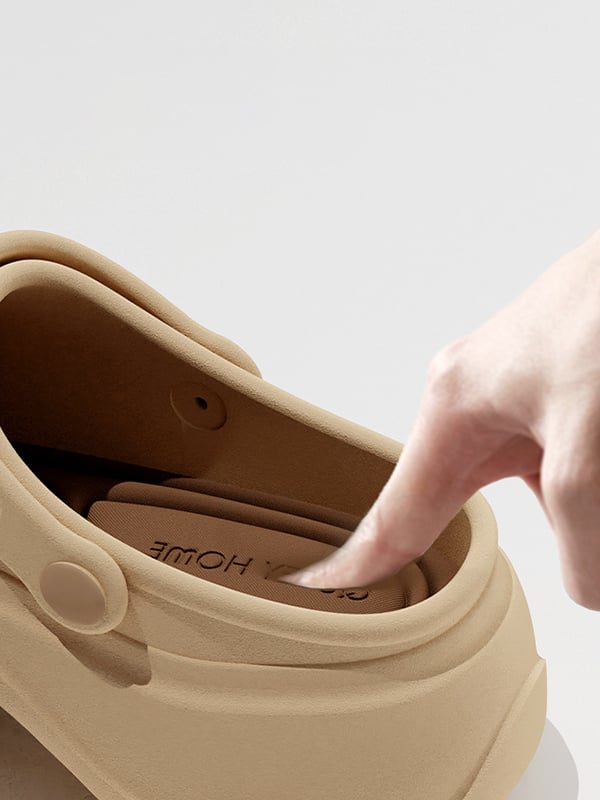 Hollow Round Cut Crocs Platform Shoes Sandals