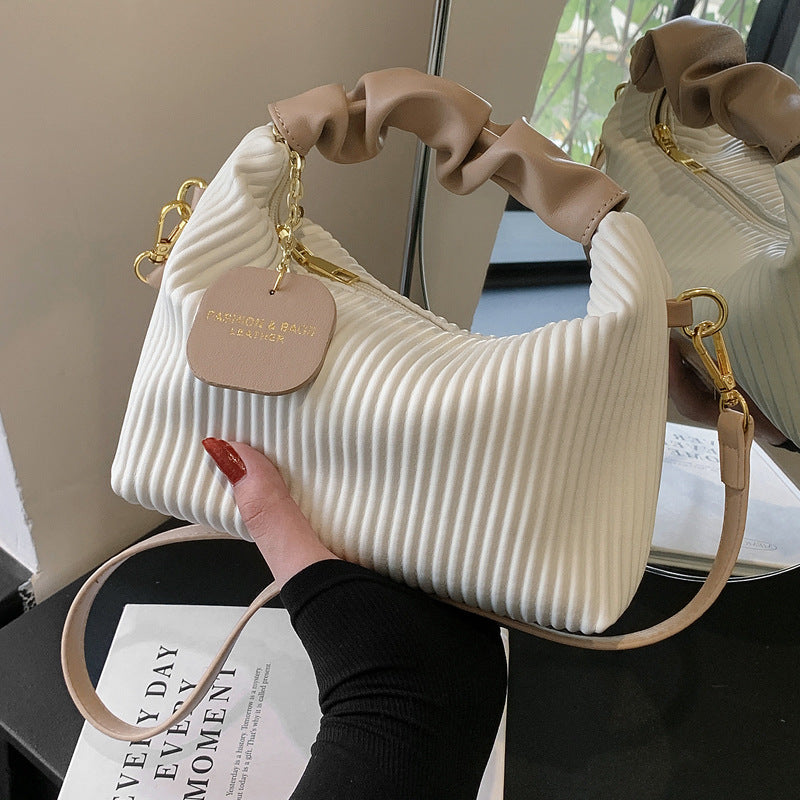 Retro Pleated  Small Square Shoulder Crossbody Bag