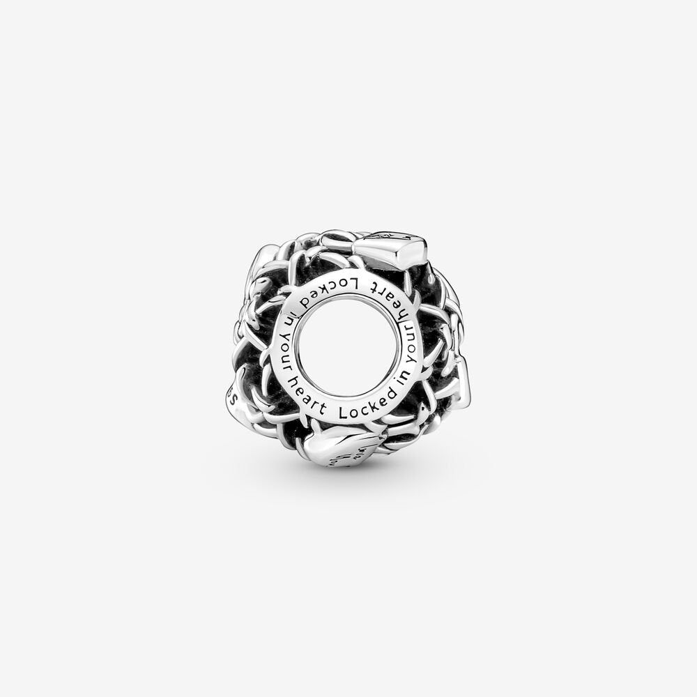 Openwork Chain Link Padlock Pandora Charm