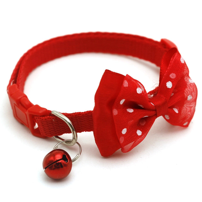 Cute Polypropylene Fiber Polka Dots Bow Knot Pet Collar