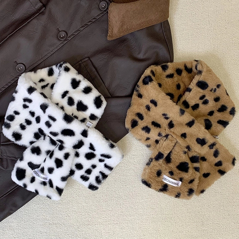 Women's Sweet Solid Color Plush Scarf