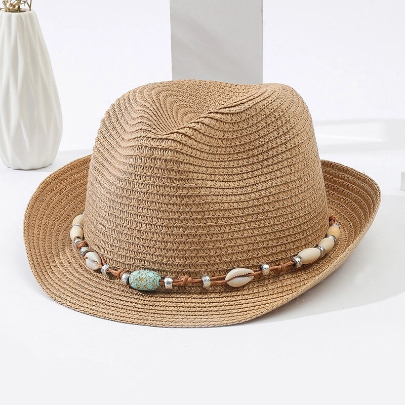 Women's Vacation Classic Style Geometric Curved Eaves Sun Hat Straw Hat