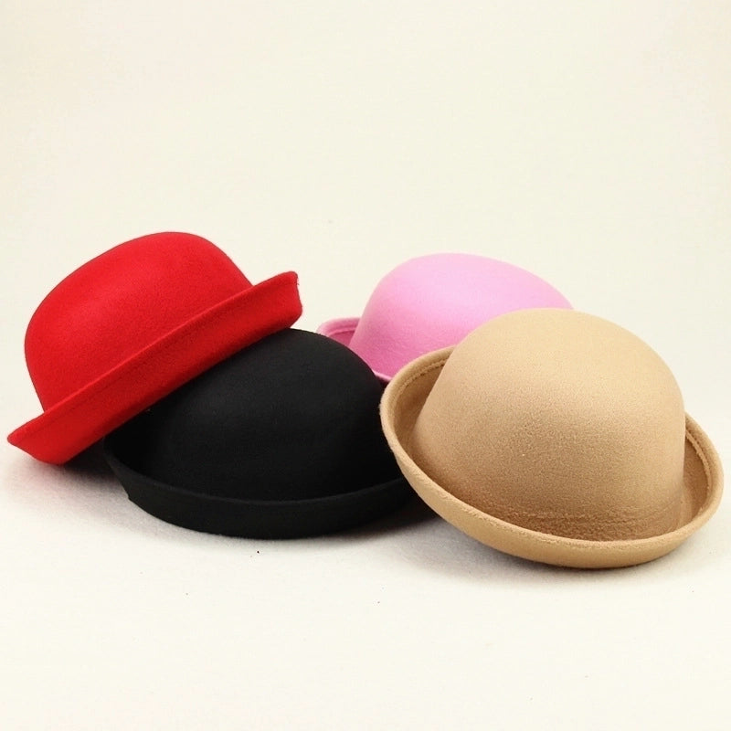 Unisex Minimalist Solid Color Eaveless Fedora Hat