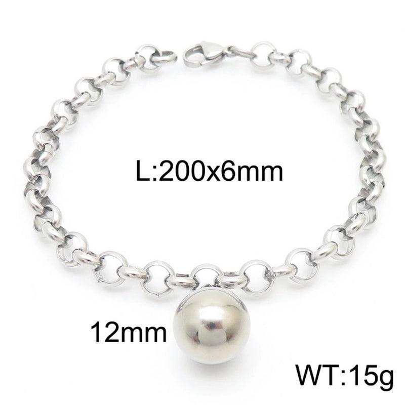 Hip-hop Geometric Stainless Steel Plating Bracelets Necklace