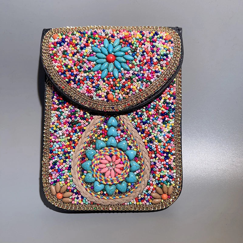 Women's Pu Leather Flower Vintage Style Classic Style Square Magnetic Buckle Phone Wallets