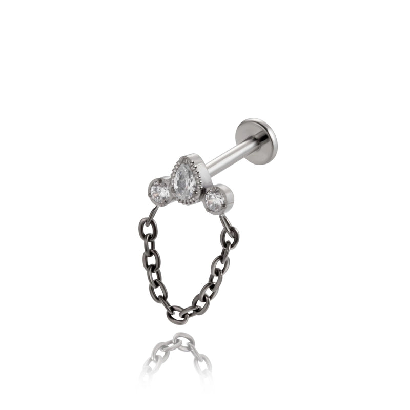 1 Piece Ear Cartilage Rings & Studs IG Style Cool Style Geometric Water Droplets Pure Titanium Plating Inlay Zircon
