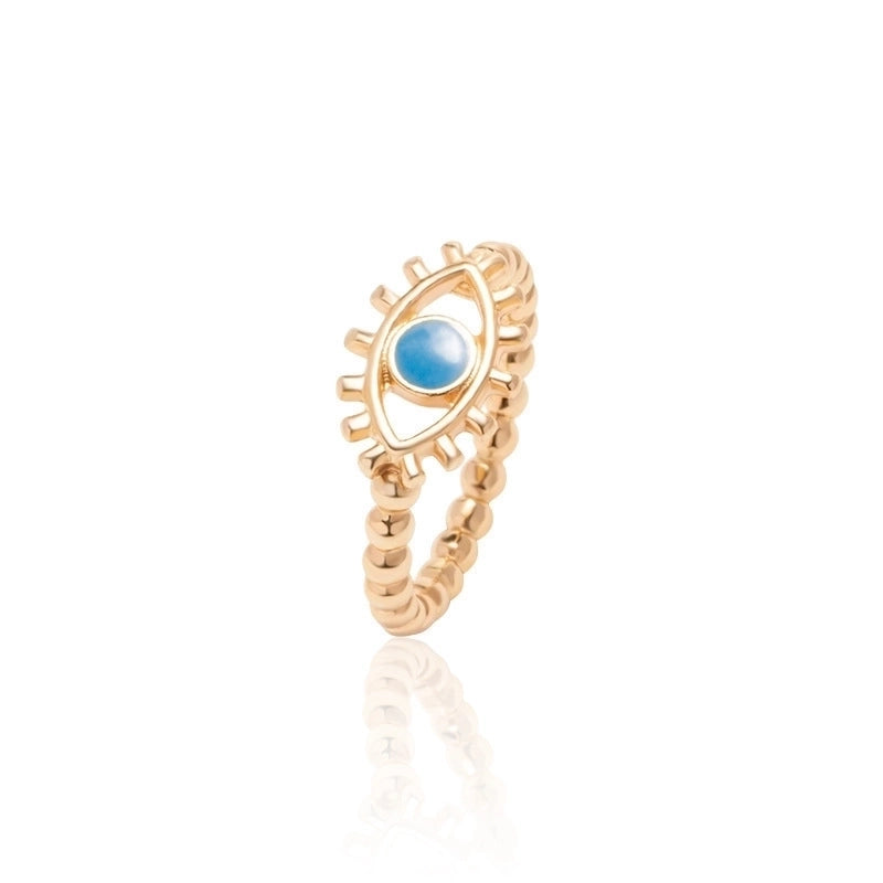 3 Pieces Classic Style Devil's Eye Stainless Steel Plating Gold Plated Open Rings