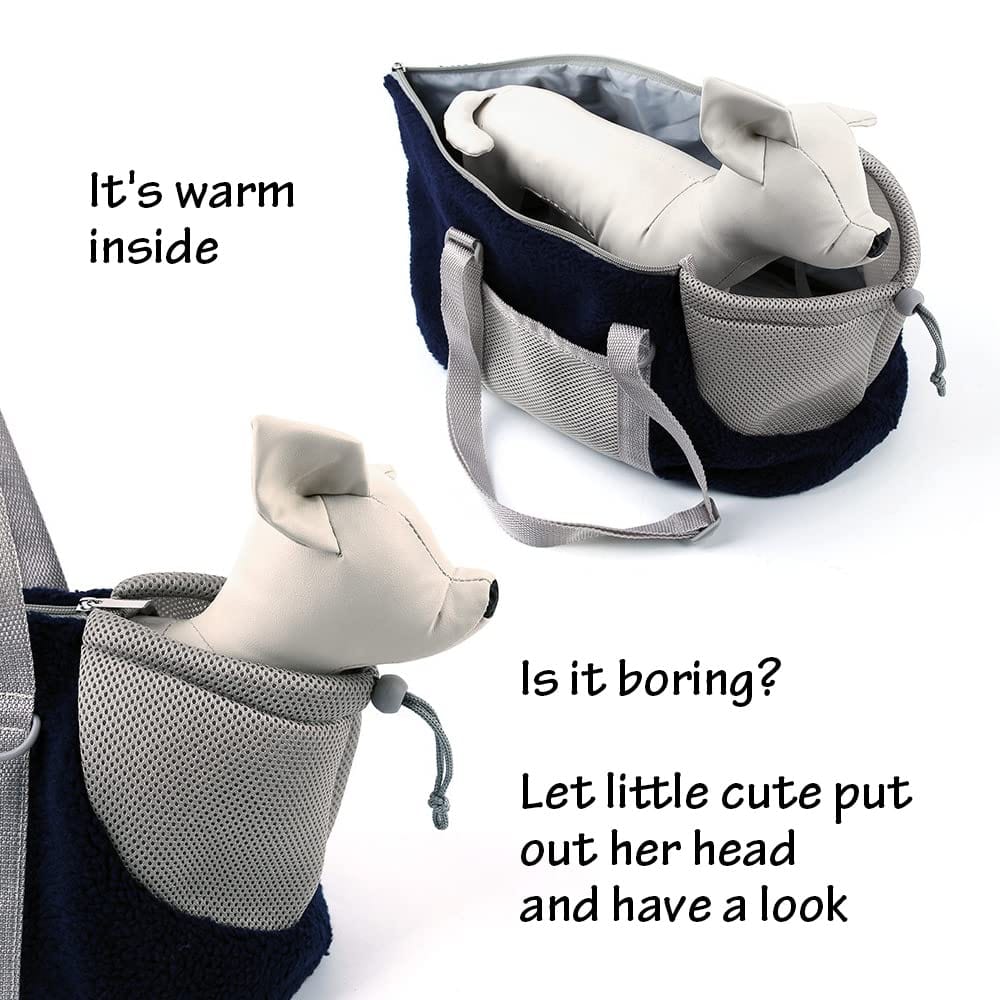 LIFEBEA Small Cat Carrier Pet bag: Comfy Shoulder Bag with Adjustable Strap for Small Dogs. Puppies. Kittens Up to 3kg /6.6 lbs - Grey