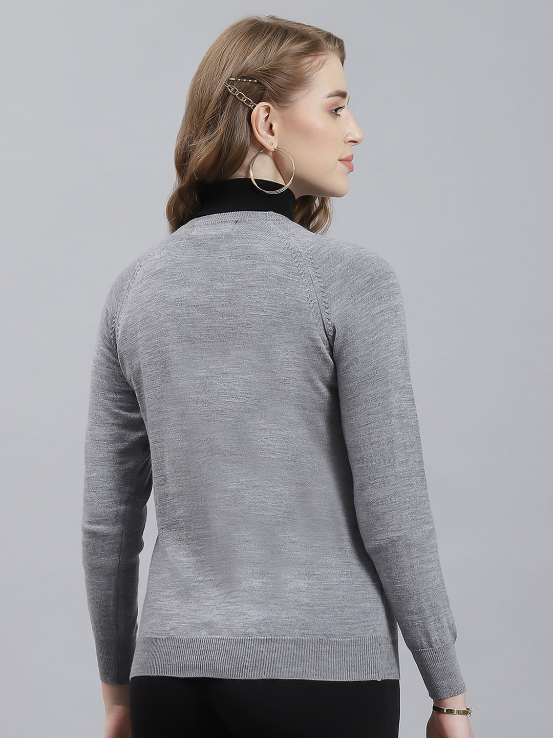 Women Grey Solid Cardigan