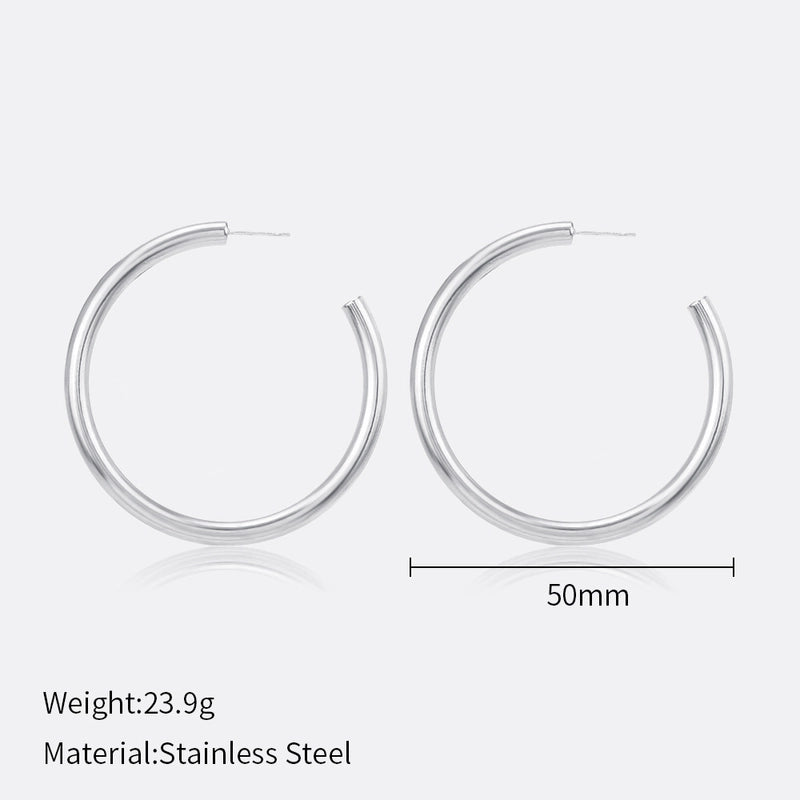1 Pair Minimalist Solid Color Plating 304 Stainless Steel Stainless Steel Earrings