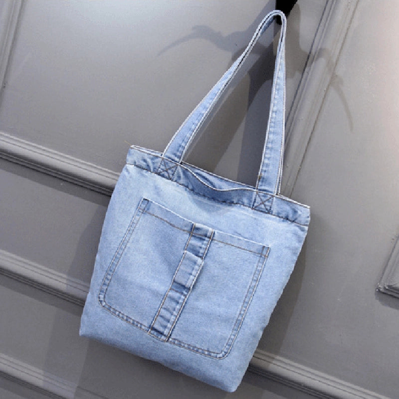 New Large Capacity Shoulder Bag Women's Casual Street Canvas Denim Shoulder Bag Shopping Bag Handbag
