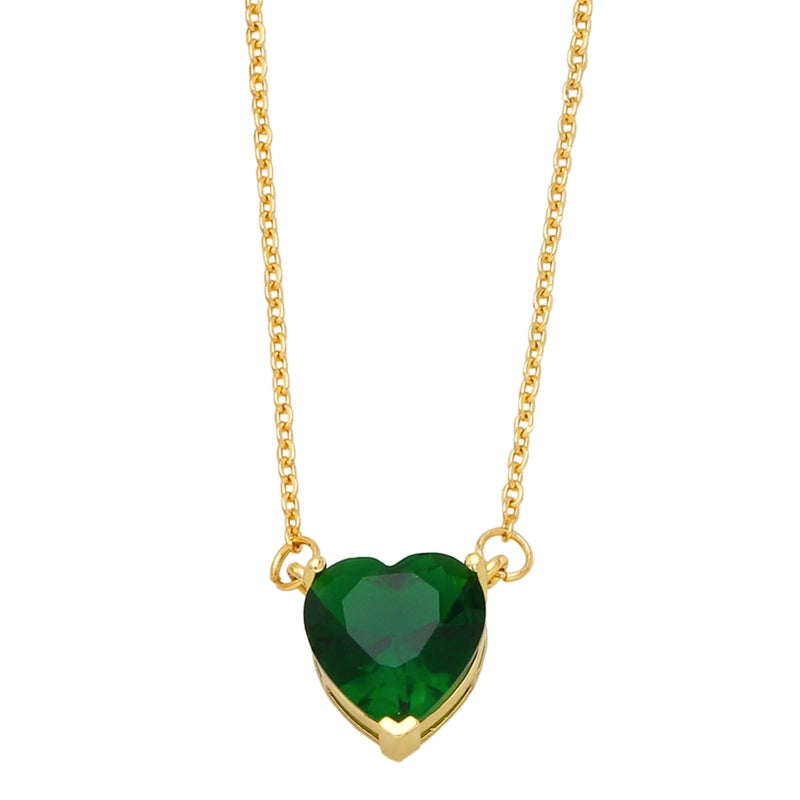 Copper Cable Chain Heart Shape Pendant Necklace
