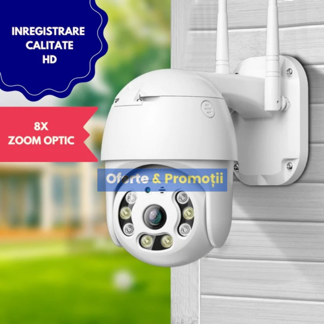 Lichidare de stoc. Camera de supraveghere Wifi exterior. rotativa. cu senzor de miscare