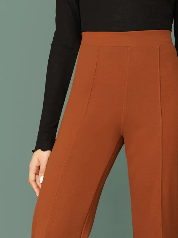 Wide Band Waist Zip Back Pants( Clearance sale