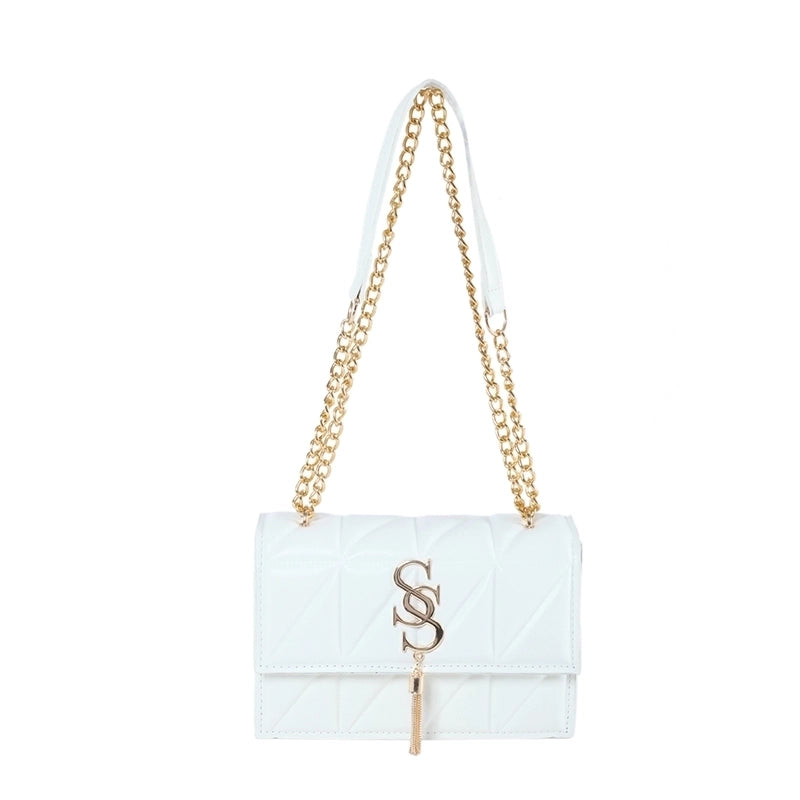 Women's Pu Leather Solid Color Basic Square Flip Cover Shoulder Bag