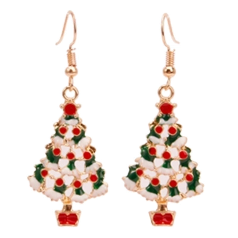Fashion Santa Claus Christmas Socks Bell Epoxy Alloy Earrings