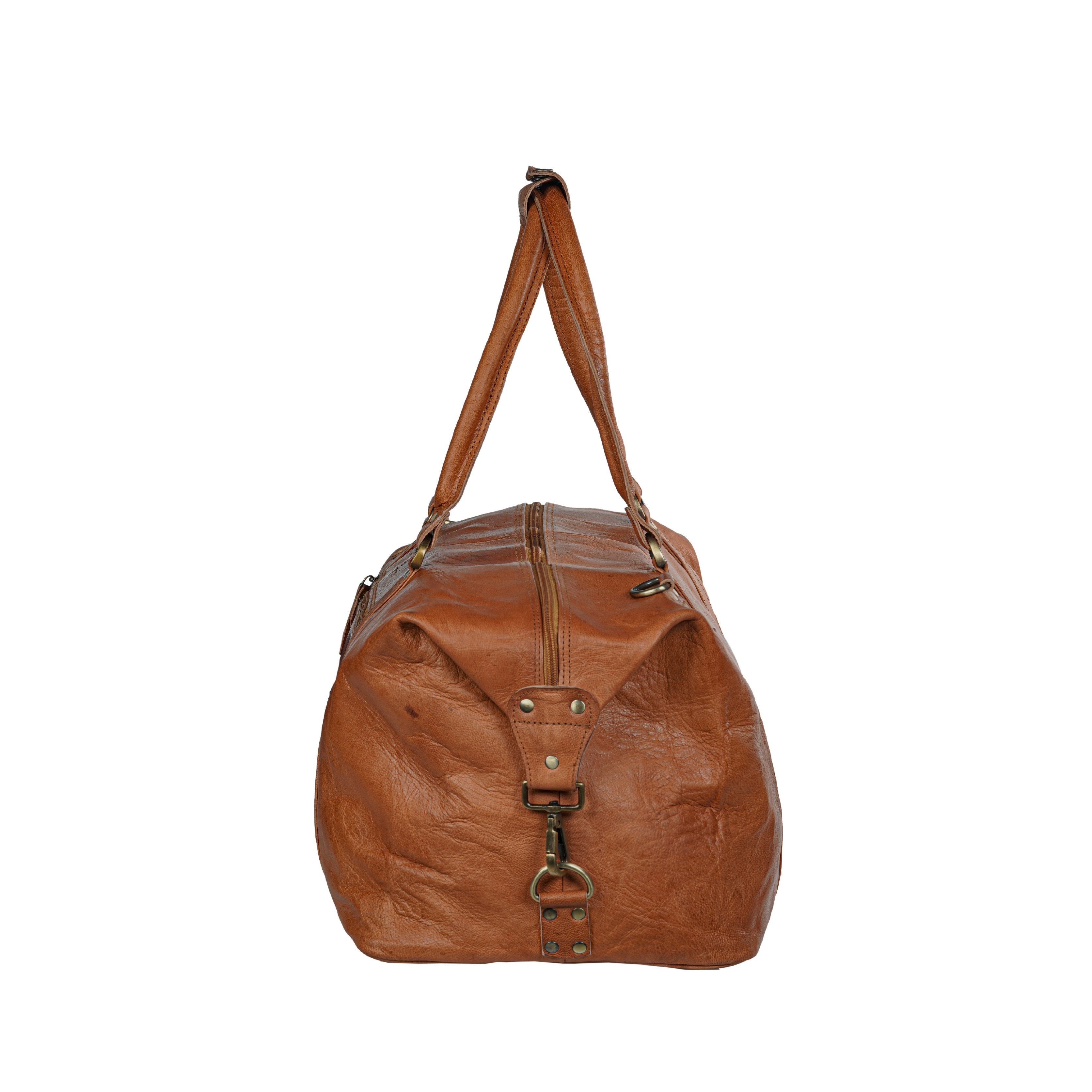 Leather Weekender Duffle Travel Bag
