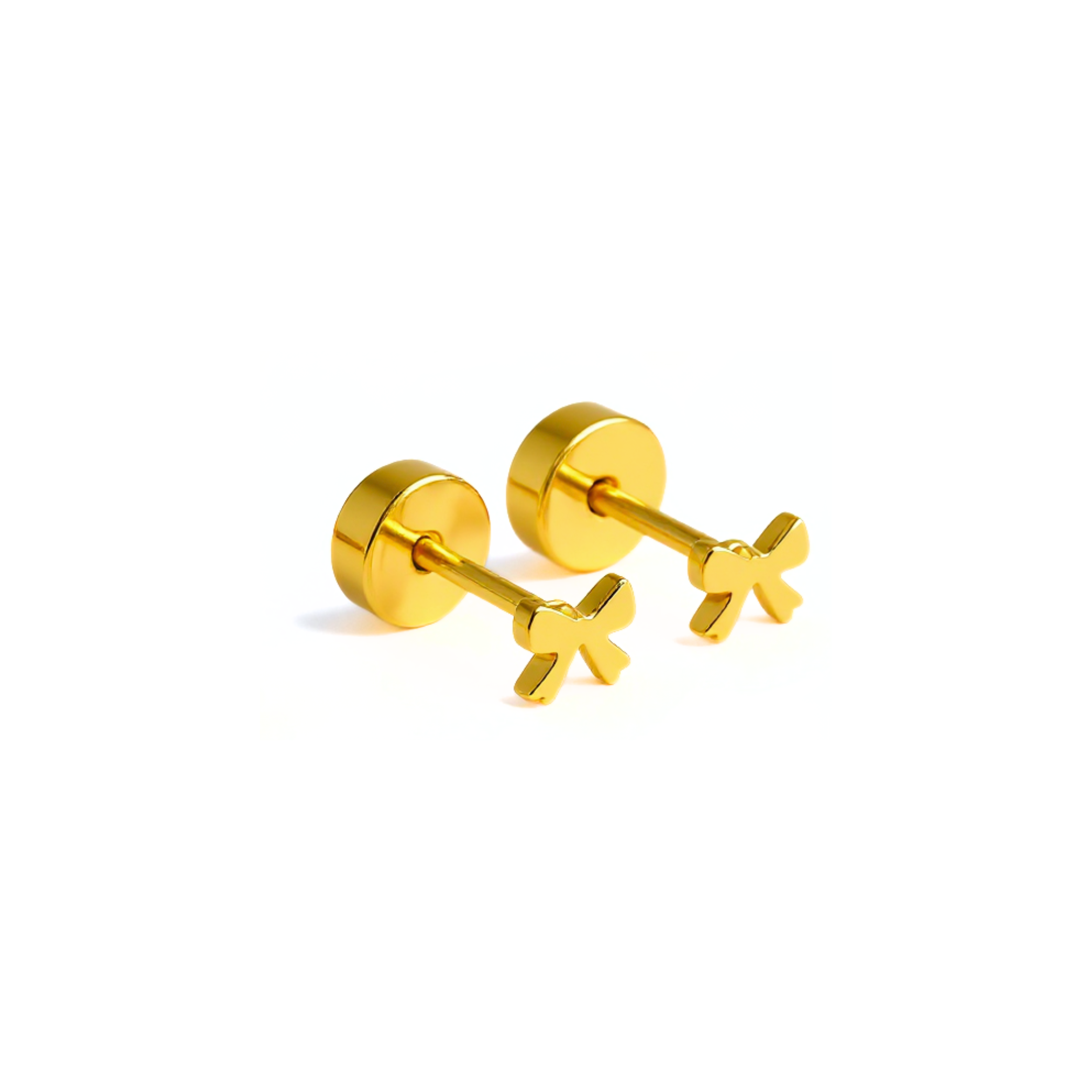 Tiny bow studs - Gold
