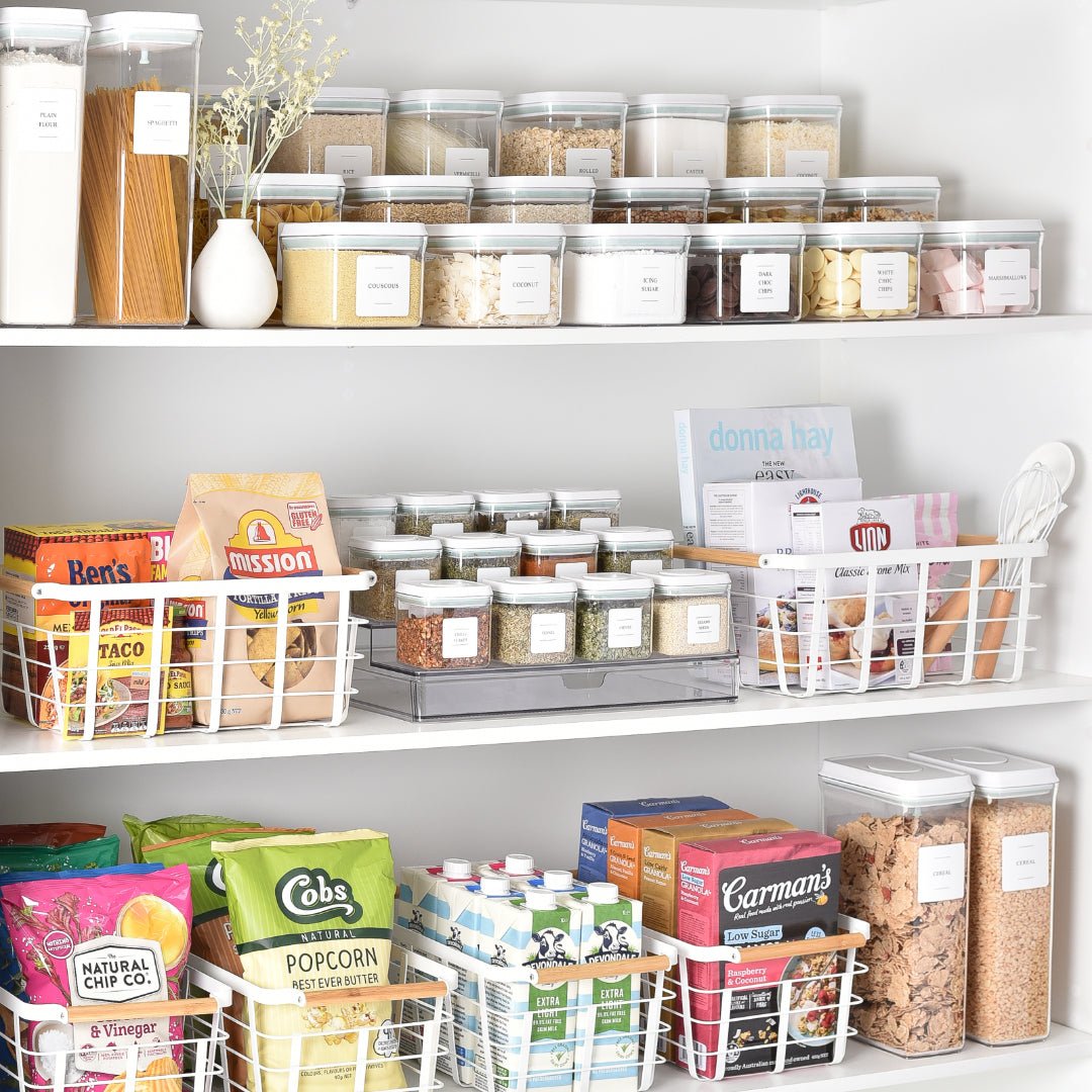 Push Top Pantry Container 900ml - White Lid