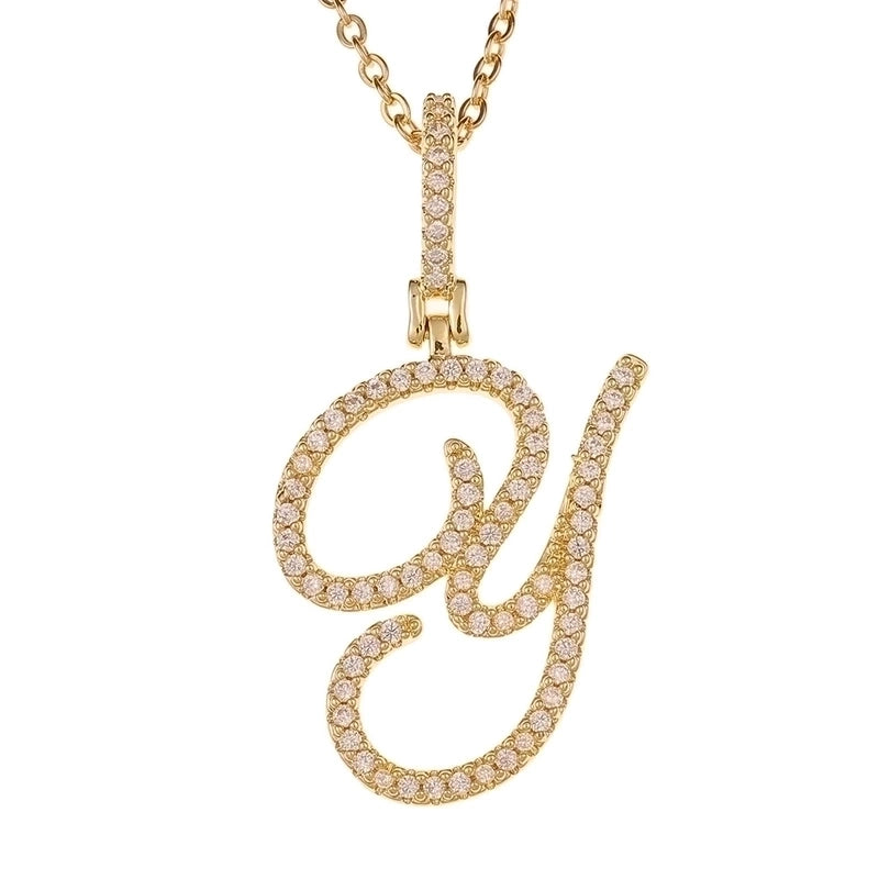 Zircon 26 English Letter Pendant Copper Necklace