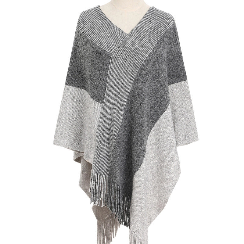 Women's Streetwear Geometric Imitation Cashmere Tassel Shawl