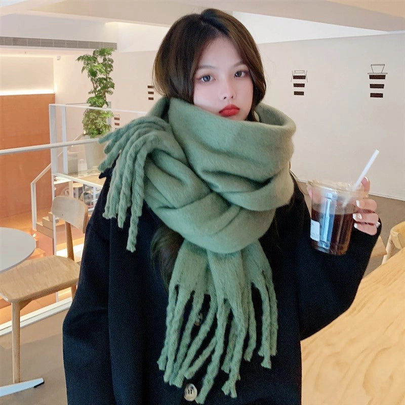 Women's Minimalist Classic Style Solid Color Imitation Cashmere Scarf