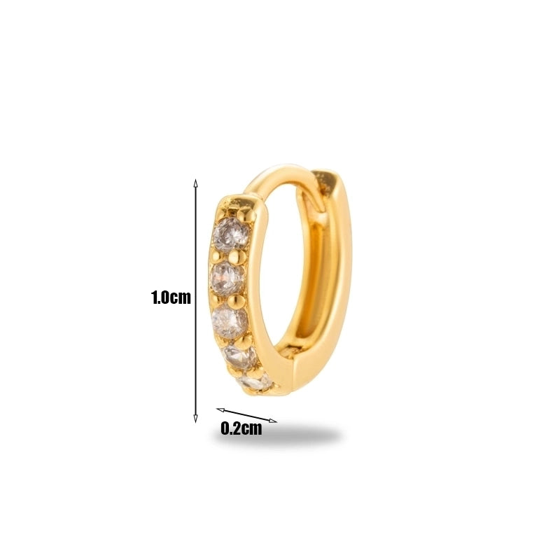 1 Piece Minimalist Classic Style Geometric Plating Inlay Copper Zircon 18k Gold Plated Ear Studs