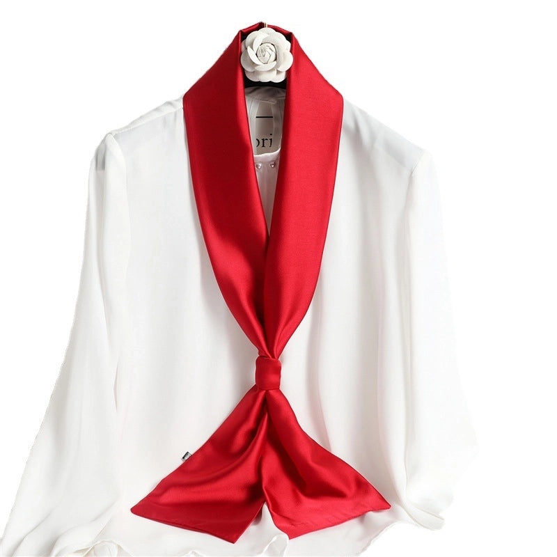 Women's Minimalist Classic Style Solid Color Polyester Silk Scarf