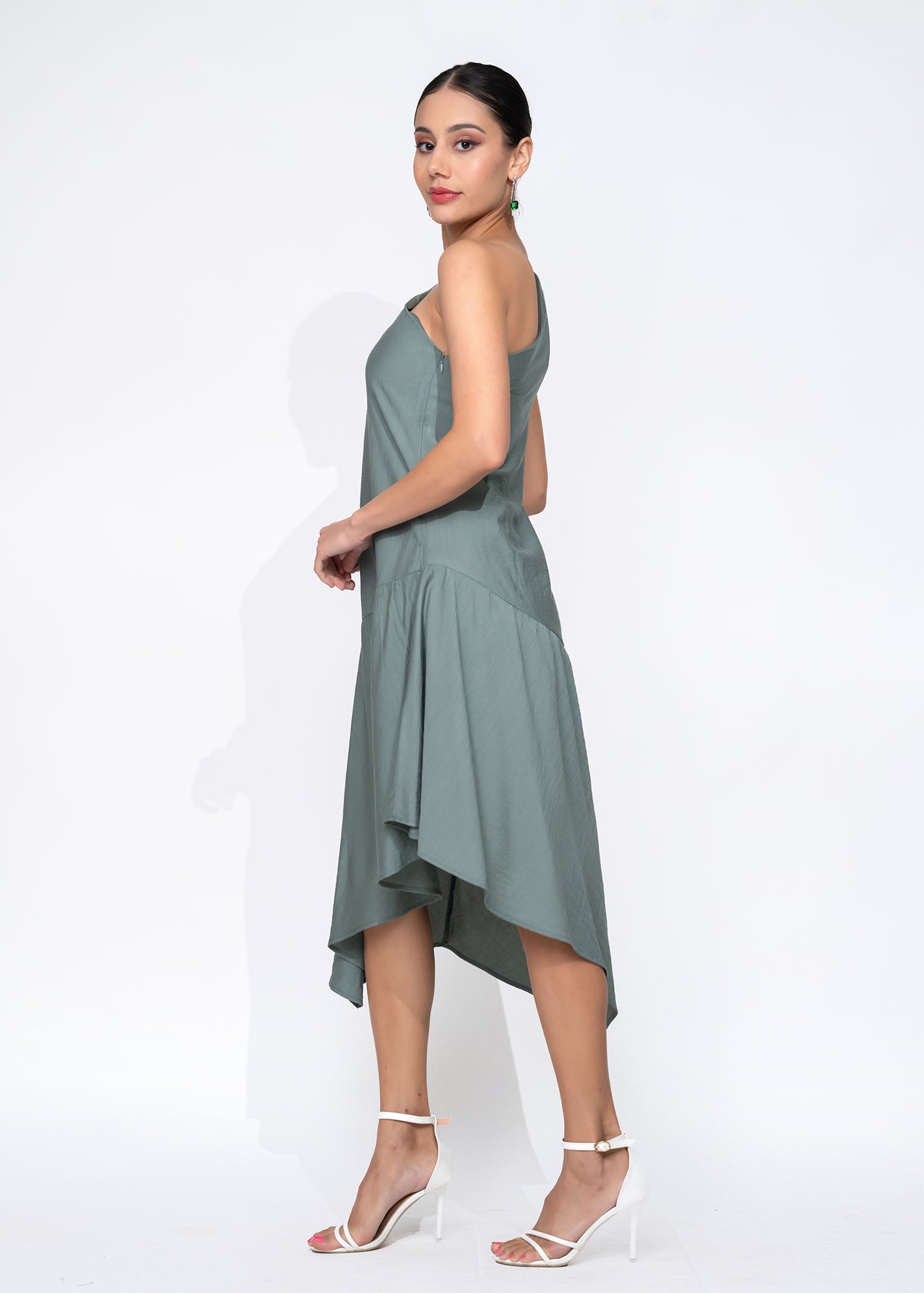 Drop Waist One Shoulder Dress