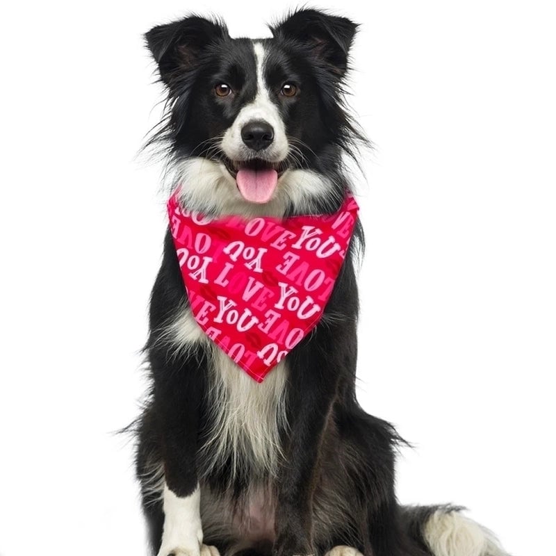 Cute Sweet Polyester Valentine's Day Heart Shape Pet Scarf