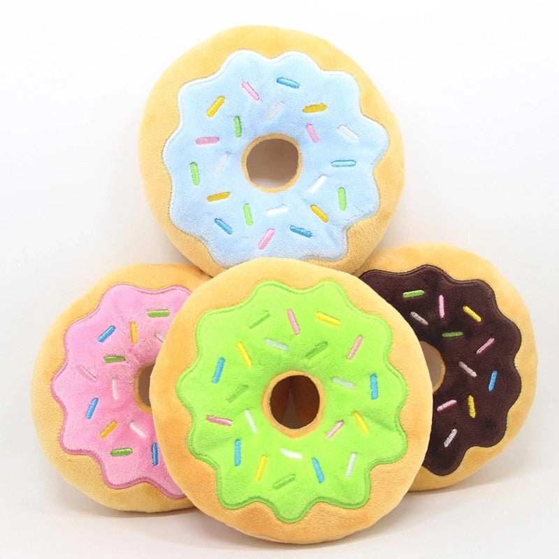 Cute BB Name Acoustic Generator PP Cotton Christmas Donuts Pet Toys