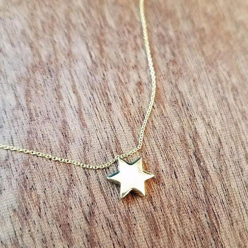 14k Gold Star of David Necklace - Gold. White Gold or Rose Gold