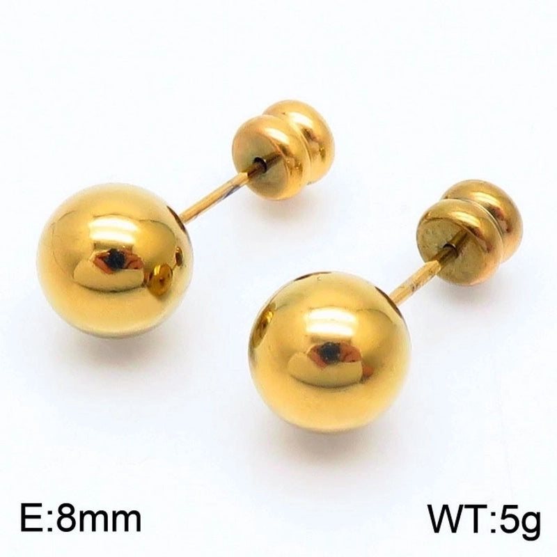 Geometric Titanium Steel No Inlaid 18K Gold Plated Earrings Ear Studs