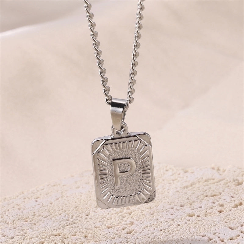 Hip-hop Letter Titanium Steel Plating Gold Plated Pendant Necklace