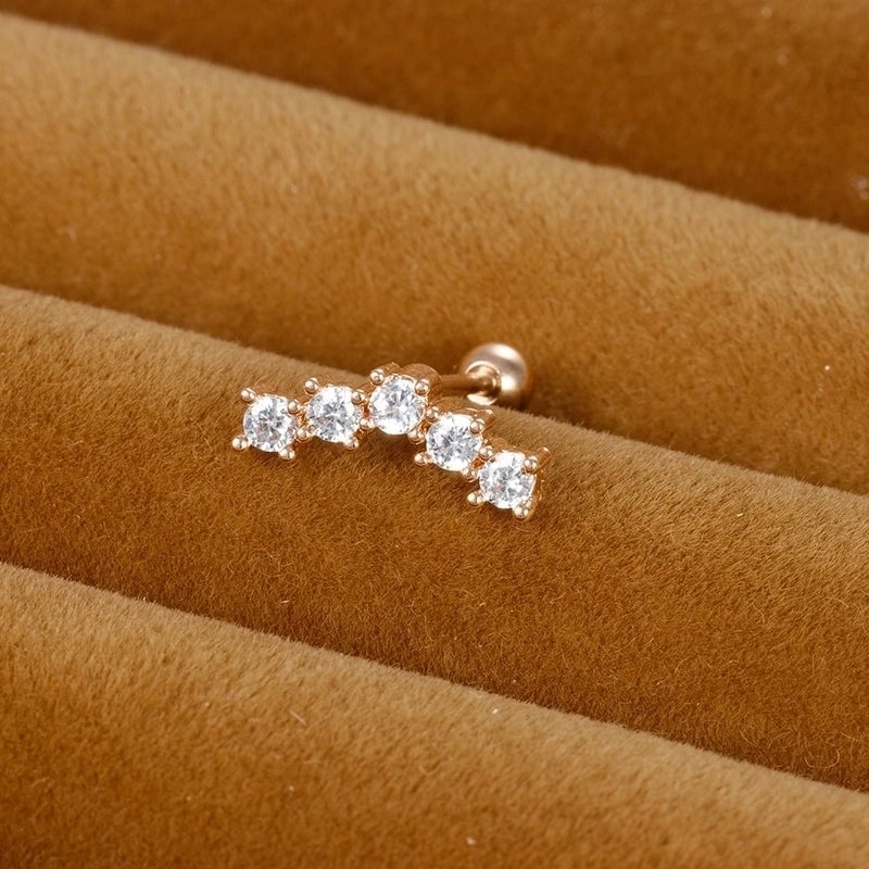 1 Piece Minimalist Geometric Plating Inlay Stainless Steel Zircon Cartilage Earrings