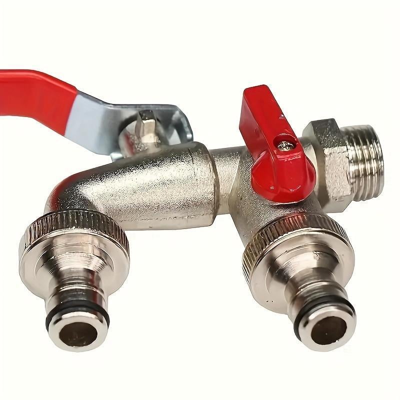 💥Hot Sales-49% OFF🔥Universal Stainless Steel Double Outlet Garden Water Faucet