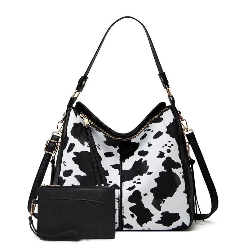 Women's All Seasons Pu Leather Leopard Streetwear Square Zipper Shoulder Bag