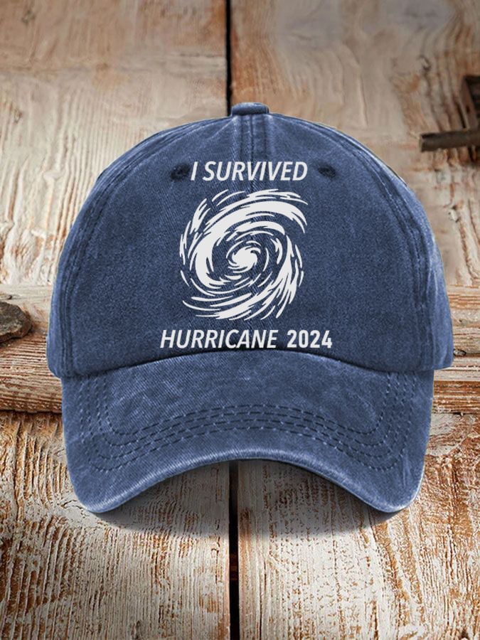 'I Survived Hurricane 2024' print hat