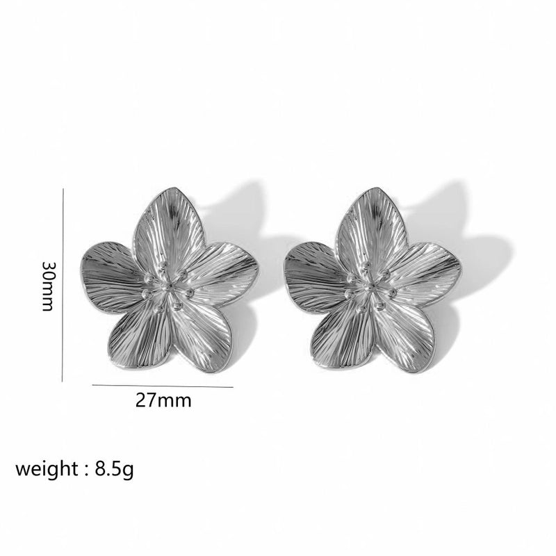 1 Pair Modern Style Flower Butterfly Ginkgo Leaf Polishing Plating 304 Stainless Steel Ear Studs