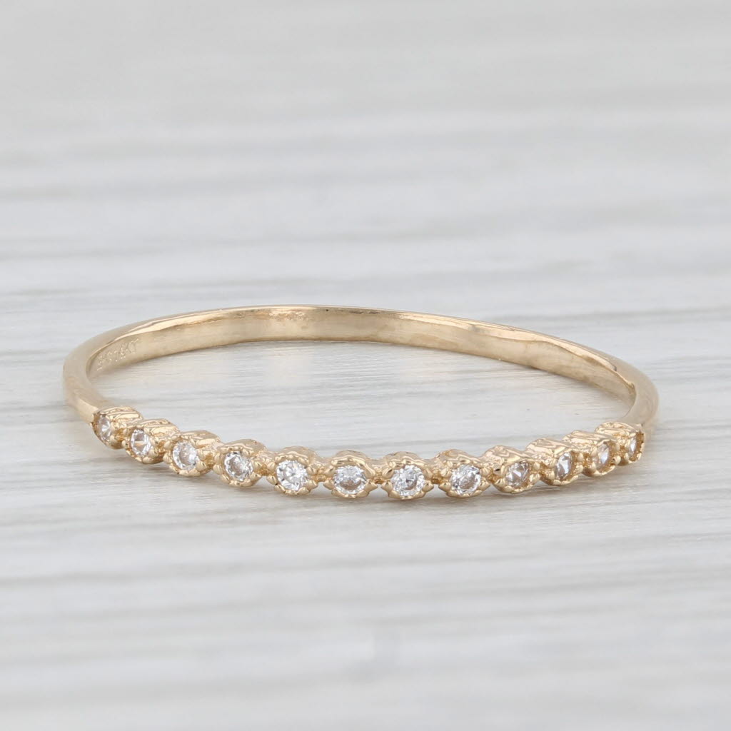 Cubic Zirconia Stackable Ring 14k Yellow Gold Size 6 Wedding Band