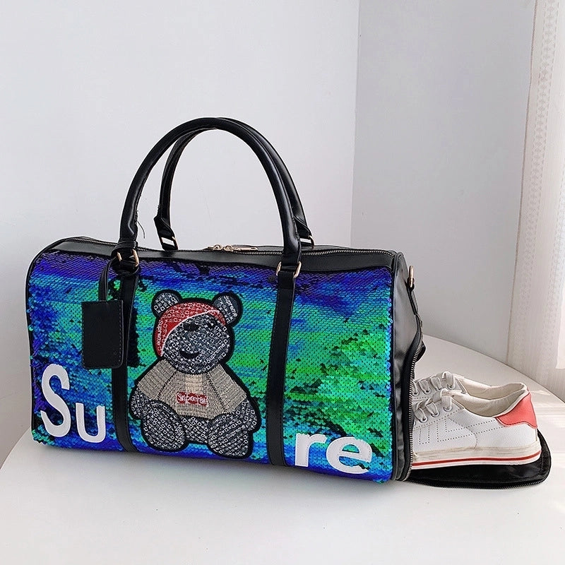 Unisex Cute Animal Pu Leather Waterproof Travel Bags