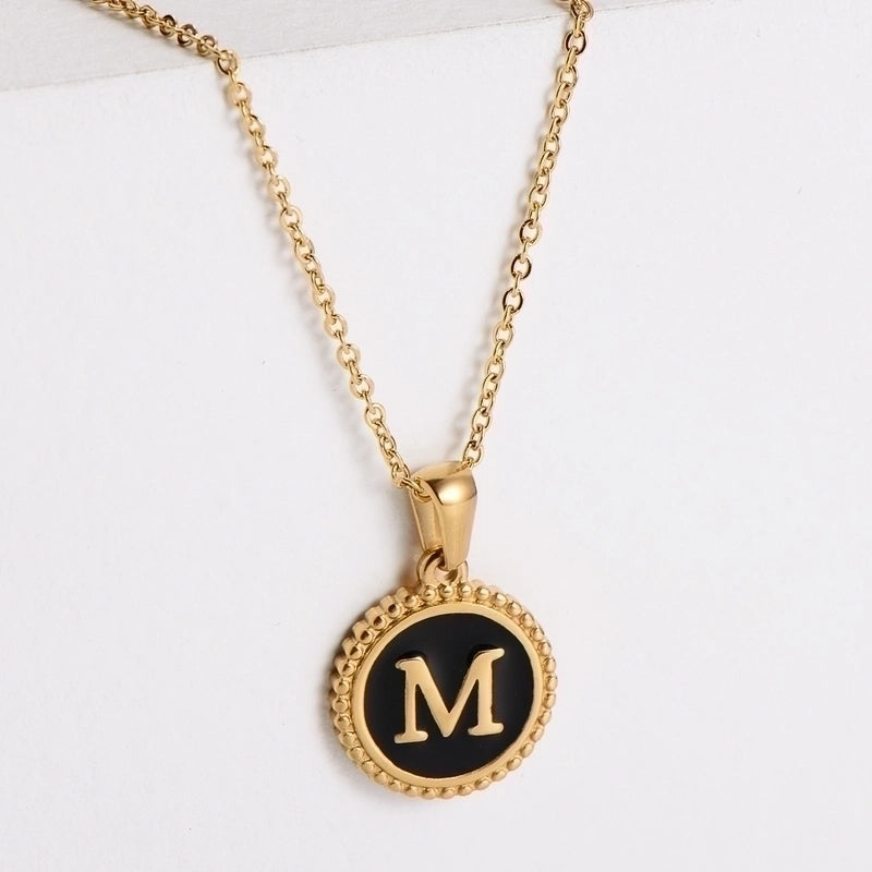 Fashion Letter 304 Stainless Steel No Inlaid 18K Gold Plated Plating Stainless Steel Necklaces
