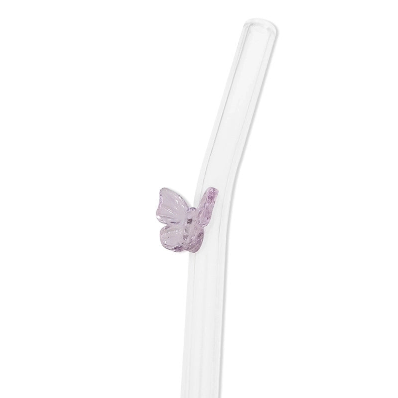 Casual Vacation Solid Color Glass Straw 1 Piece