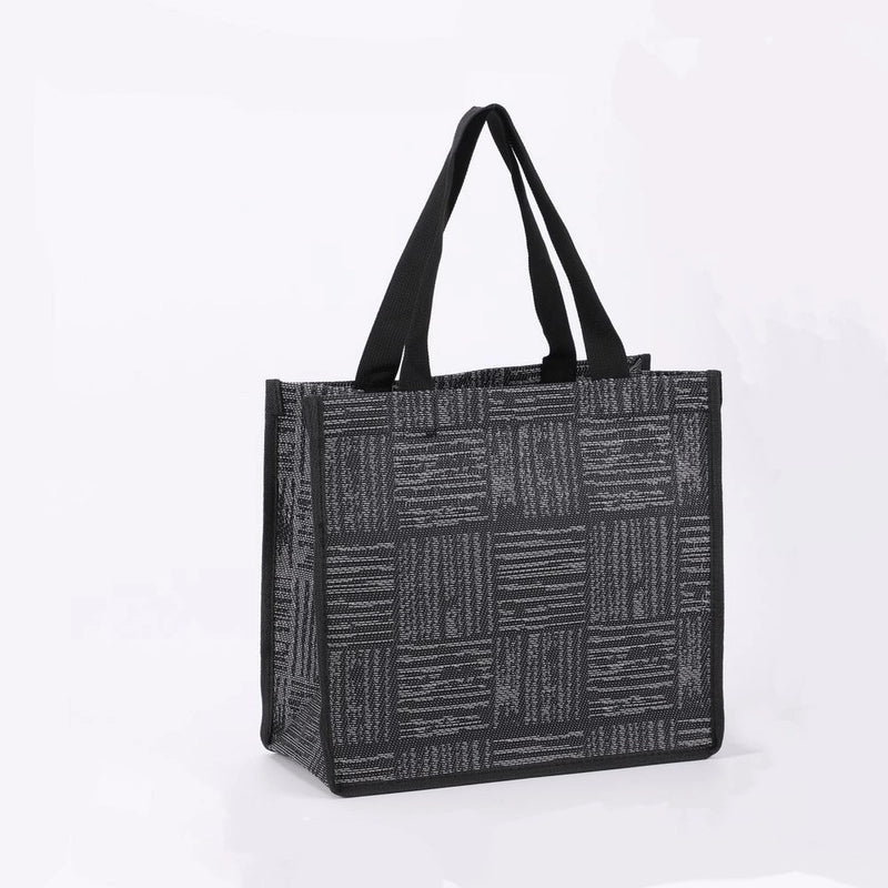 Women's PET PVC Geometric Argyle Classic Style Square Open Shoulder Bag Tote Bag