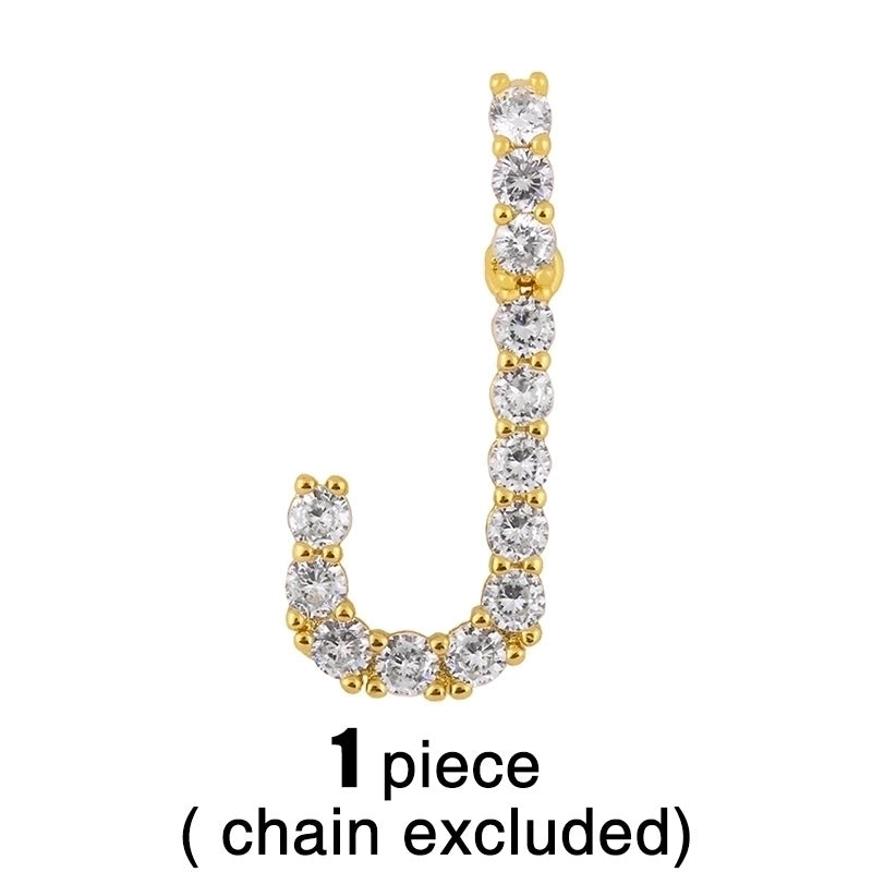 Copper Tennis Chain Inlaid Zircon Letter Necklace