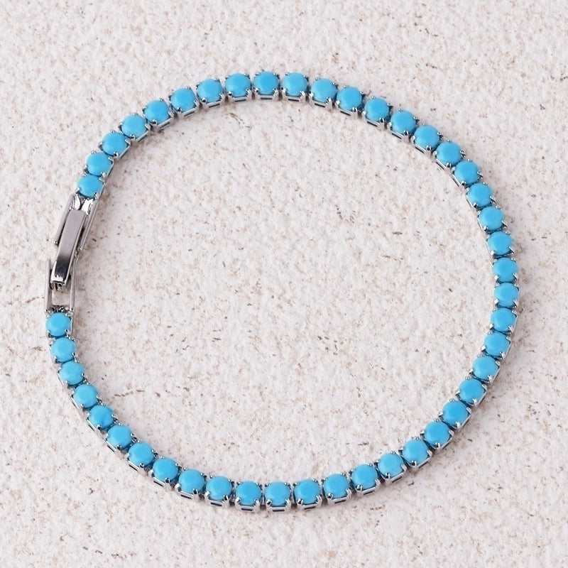 Copper Inlay Solid Color Zircon Copper Necklaces