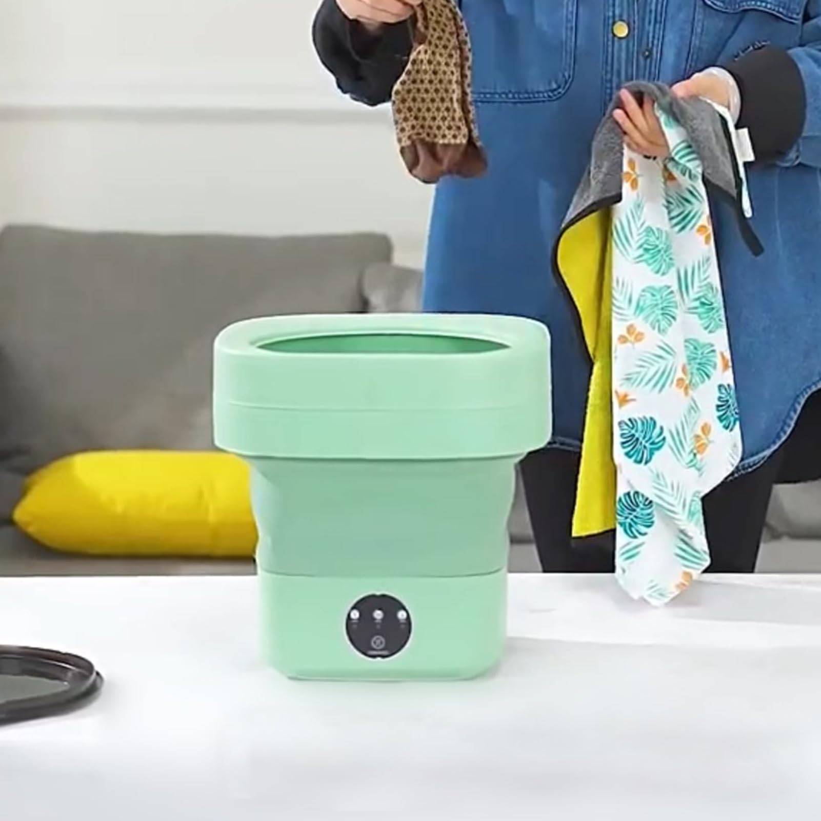 Portable Washing Machine -Portable Washer Washing Machine with Drain Basket for Travelling. Camping. Apartment. Dorm