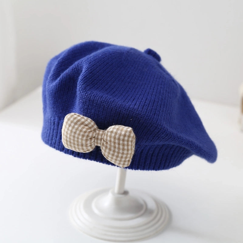 Children Unisex Cute Sweet Solid Color Beret Hat