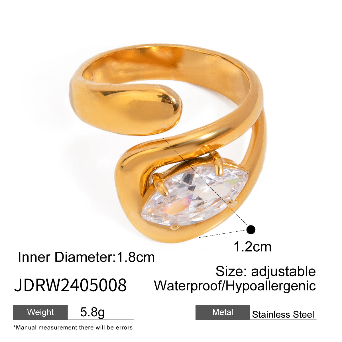 Jie Ding Zircon Ring Titanium Steel Jewelry Stainless Steel Rings