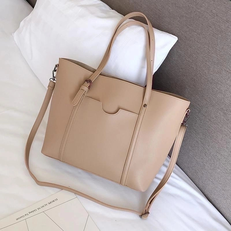 Large Pu Leather Vintage Style Tote Bag Shoulder Bag